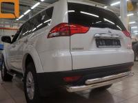 Mitsubishi Pajero Sport (08–15) Защита заднего бампера двойная d 76/60 мм, нерж.