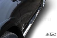 Защита штатных порогов Arbori d76 с проступями TOYOTA RAV-4 L 2009-2010