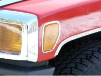 Hummer H3 (05-) окантовка боковых габаритных огней из нержавейки, комплект 2 шт.