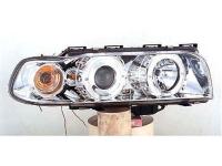 BMW E38 (95-99) фары передние линзовые со светящимися ободками, с указателем поворотов, хромированные