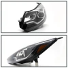 Ford Focus 3 (11-13) тюнинговые фары линзовые со светящейся полосой, черные