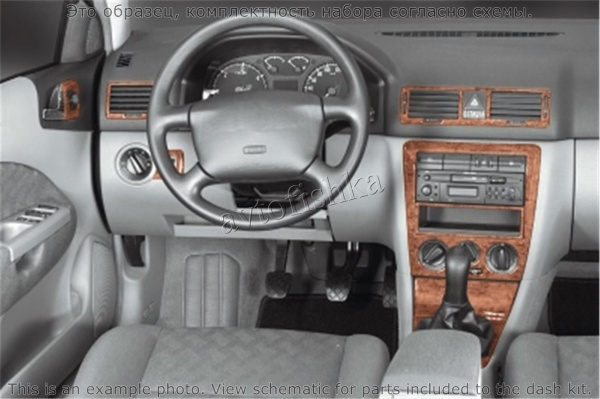 Skoda Octavia 2000-2004 декоративные накладки (отделка салона) под дерево, карбон, алюминий