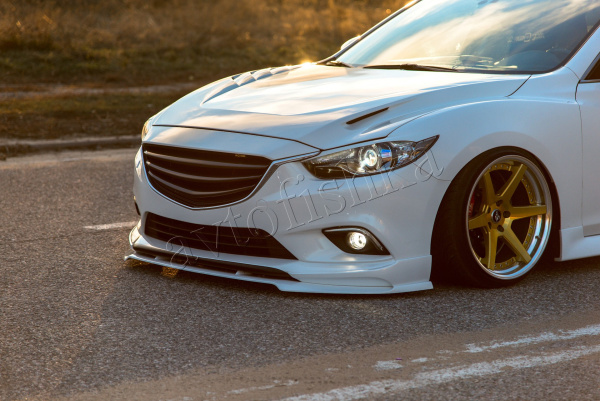 Mazda 6 (13 – 18) сплиттер под клыки переднего бампера Lite Style