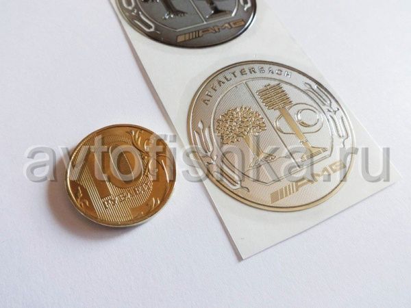 Металлизированная эмблема AMG Affalterbach, комплект 2 шт.