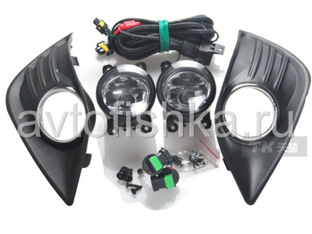 Ford Focus 2 седан (2008-2011) передние противотуманные фары, полный установочный комплект.