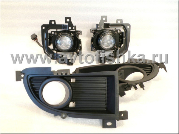 Mitsubishi Lancer 9 (05-07) фары передние противотуманные с черными рамками, комплект 2 шт.