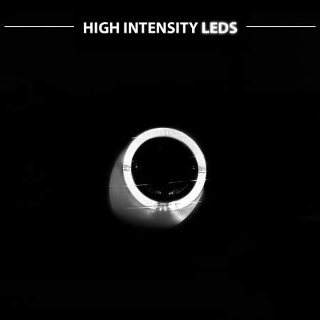 Mitsubishi Eclipse 1997-1999 фары передние линзовые черные, ангельские глазки