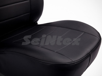 Nissan Almera (12–) Чехлы на сиденья (экокожа), цвет - чёрный (Almera IV цельная)