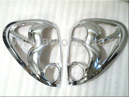 Mitsubishi L200 Triton рамки на задние фонари хромированные, комплект 2 шт.