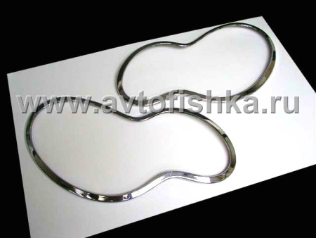 Mercedes C-class W203 декоративные рамки на фары хромированные, комплект 2 шт.