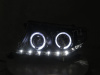 Toyota Land Cruiser 200 (07-12) фары передние линзовые черные, со светящимися ободками, с DRL подсветкой, комплект 2 шт.