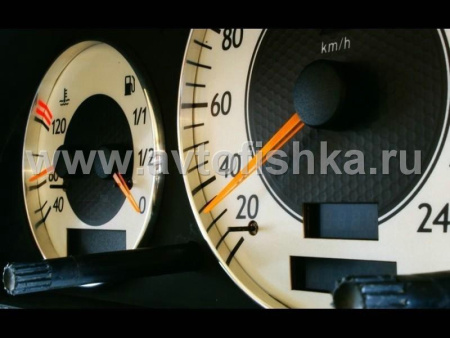 Mercedes W202 C class (93-95) светящиеся шкалы приборов - накладки на циферблаты панели приборов, дизайн № 2
