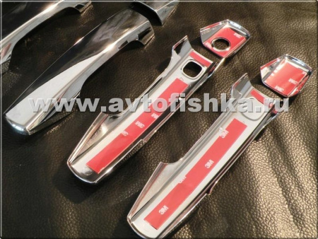 Toyota Land Cruiser 200 (08-15) накладки на ручки дверей хромированные, комплект 4 шт.