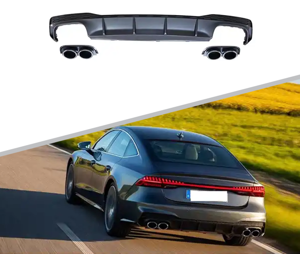 Диффузор S7 ABT с насадками для Audi A7 S-line 2019+