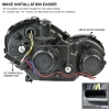 Mercedes C-class W203 (00-07) фары передние линзовые черные, светодиодные 