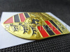 Объемная наклейка эмблема Porsche, 55 x 70 мм