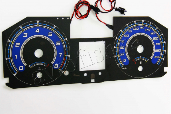 Renault Megane 2 светодиодные шкалы (циферблаты) на панель приборов - дизайн 1
