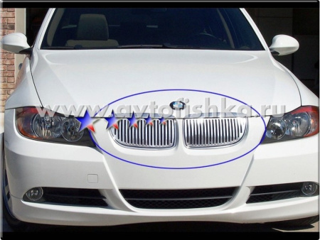 BMW 3 E90 (05-) решетка радиатора, полированный алюминий, комплект