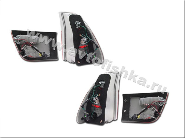 BMW X5 (98-06) фонари задние красно-белые прозрачные, комплект лев.+прав.