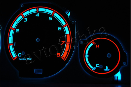 Daewoo Leganza светодиодные шкалы (циферблаты) на панель приборов - дизайн 1