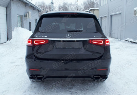 Mercedes-Benz GLS-Klasse X167 2019 - 2023 Диффузор заднего бампера с насадками на глушитель 6.3 AMG черный