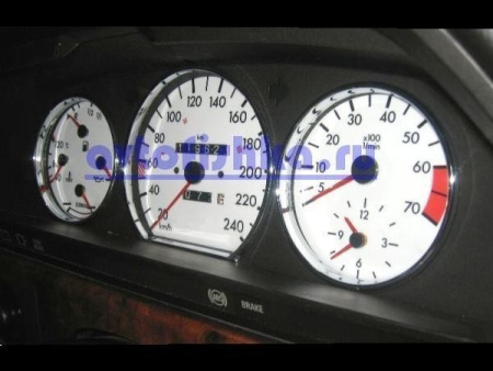 Mercedes W124 (1984-1995) декоративные кольца в щиток приборов, хромированные, комплект 3 шт.