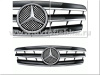 Mercedes C-class W203 (00-07) седан решетка радиатора черная со звездой, дизайн CL-class, 3 ламели.
