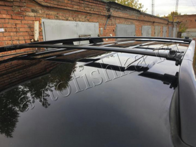 Toyota Land Cruiser Prado 120 (02-) рейлинги продольные на крышу с двумя поперечинами, алюминиевые черные, комплект.