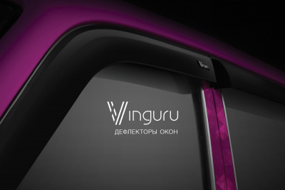Дефлекторы окон Vinguru Hyundai Elantra HD 2006-2011 сед накладные скотч к-т 4 шт., материал акрил