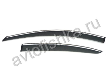 Chevrolet Cruze (2009-) дефлекторы окон тонированные с хромированным молдингом