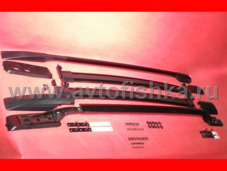 Nissan Qashqai (06-) рейлинги продольные на крышу, алюминиевые черные с поперечинами, комплект