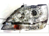 Lexus RX300 (97-03) фары передние линзовые хромированные, со светящимися ободками, комплект 2 шт.