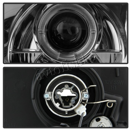 Honda Prelude (96-01) фары передние линзовые хромированные, со светящимися ободками, комплект 2 шт.