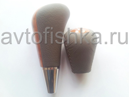 Toyota Land Cruiser 100 VXR (03-07), Lexus LX470 ручки на рычаги переключения передач АКПП, светлое дерево и бежевая кожа, под ступенчатый селектор, без фиксатора