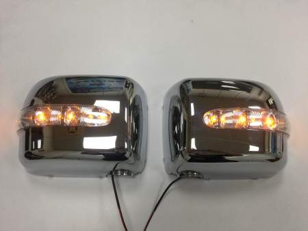 Mercedes G-class W463 (86-12) корпуса боковых зеркал хромированные, с светодиодными поворотниками, комплект лев. и прав.