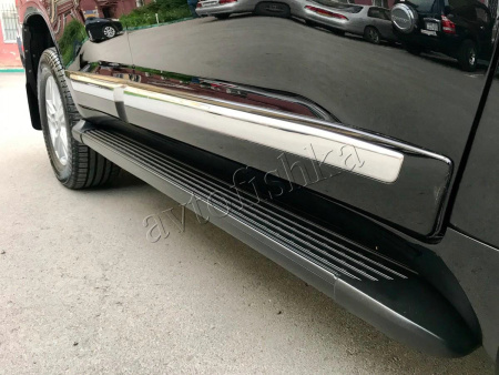 Toyota Land Cruiser 200, Lexus LX570 (08-15) молдинги (накладки) на двери, черные хром, Оригинал