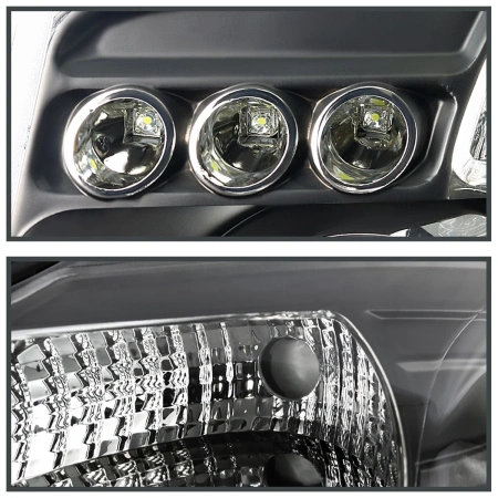 Nissan Titan (04-15), Armada (04-07) фары передние линзовые, со светящимися ободками и светодиодной подсветкой, комплект 2 шт.