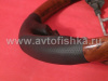 Toyota Land Cruiser 100, Prado 120 (03-) руль спортивный кожаный черный с темными деревянными вставками.