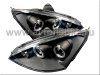 Ford Focus 1 (1998-2004) Europe+USA фары передние линзовые черные, со светящимися ободками, комплект 2 шт.