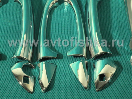 Mercedes W220, W211, W203 накладки хромированные на ручки дверей, комплект 16 предметов