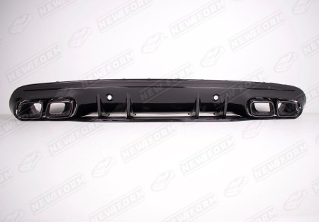 Mercedes-Benz C-Klasse W205 Coupe рестайлинг 2018 - н.в. Диффузор заднего бампера 6.3S AMG с черными насадками на глушитель