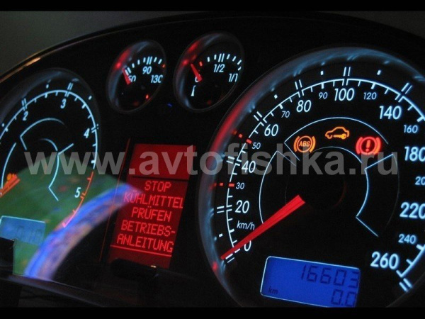 Volkswagen Passat B5 (type 3BG) (00-05) светящиеся шкалы приборов - накладки на циферблаты панели приборов, дизайн № 1