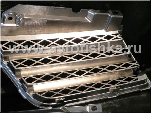 Mitsubishi L200 Triton решетка радиатора хромированная, горизонтальный дизайн, комплект 2 шт.