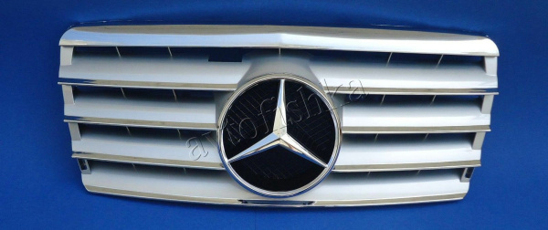 Mercedes E W124 (93-95) решетка радиатора, дизайн CL, серебристая