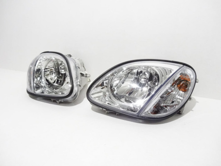 Mercedes SLK R170 (98-04) фары передние хромированные, с поворотниками, комплект 2 шт.