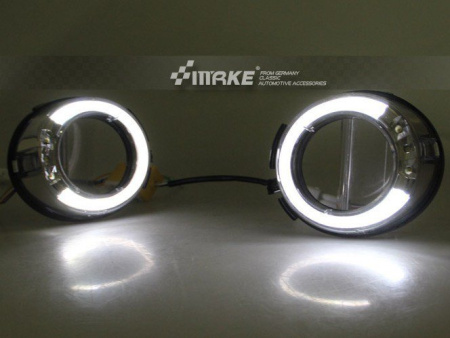 Toyota Land Cruiser Prado 150 (2010-) рамки противотуманных фар с подсветкой DRL и рулевым диммером