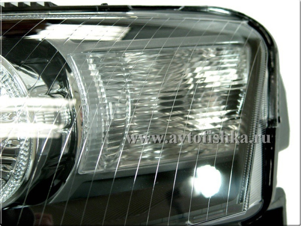 Audi A6 (05-08) 4F, C6 фары передние линзовые черные, со светящимися ободками, под корректор, комплект 2 шт.