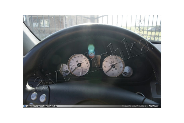 Mercedes W203 С (04-07) светодиодные шкалы (циферблаты) на панель приборов - дизайн 1