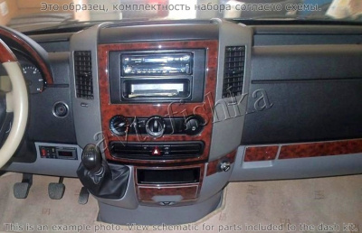 Mercedes-Benz Sprinter 2006-UP декоративные накладки (отделка салона) под дерево, карбон, алюминий