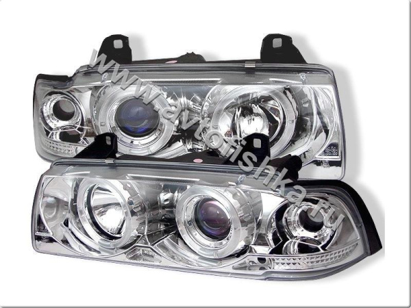 BMW 3 E36 4 дв. седан фары передние хромированные, со светящимися ободками, комплект 2 шт.